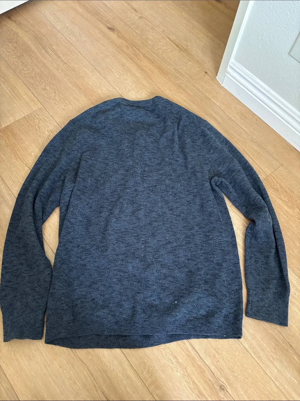Banana Republic Heathered Dark Blue Henley Sweater